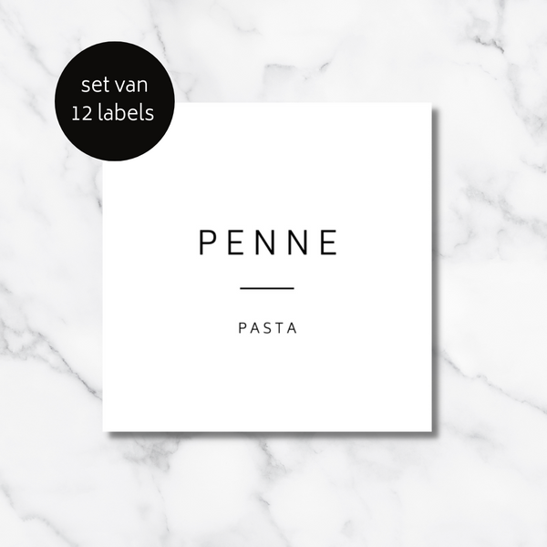 Pasta Labels - Wit - 6 x 6 cm - 12 Labels