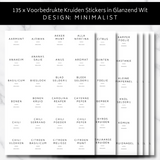 Kruidenlabels - Wit - 5 x 5 cm - 144 Labels