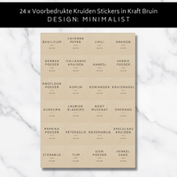 Kruidenlabels - Kraft - 5 x 5 cm - 24 Labels