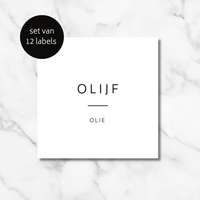Olie Labels - Wit - 5 x 5 cm - 12 Labels