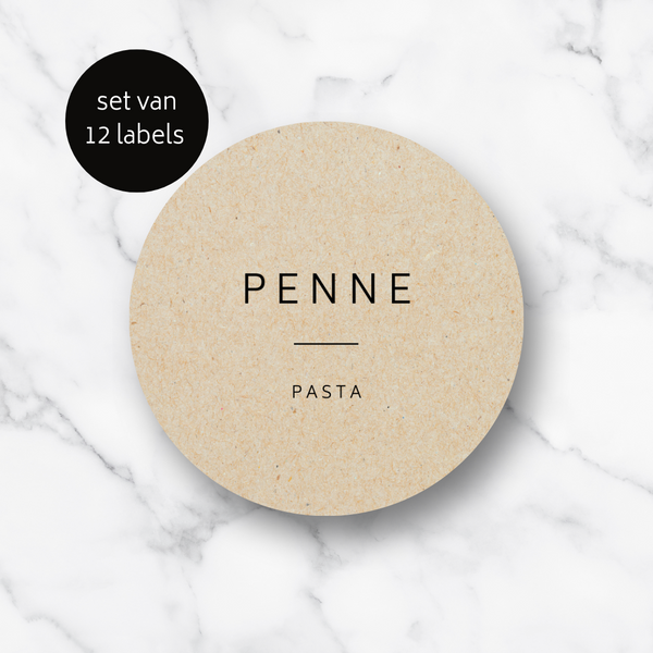 Pasta Labels - Kraft - Ø 6 cm - 12 Labels