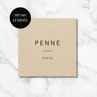 Pasta Labels - Kraft - 6 x 6 cm - 12 Labels
