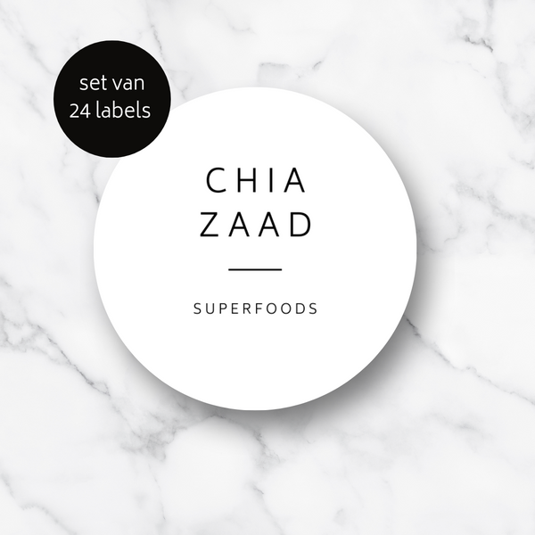 Superfood Labels - Wit - Ø 4 cm - 24 Labels