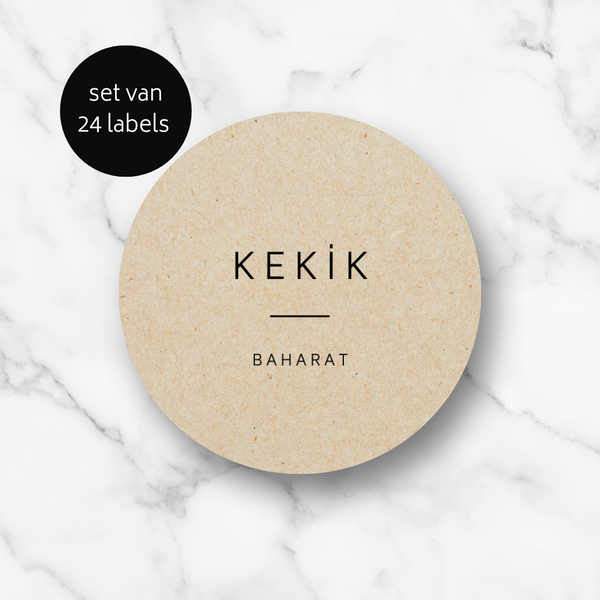 Turkse Kruidenlabels - Kraft - Ø 4 cm - 24 Labels